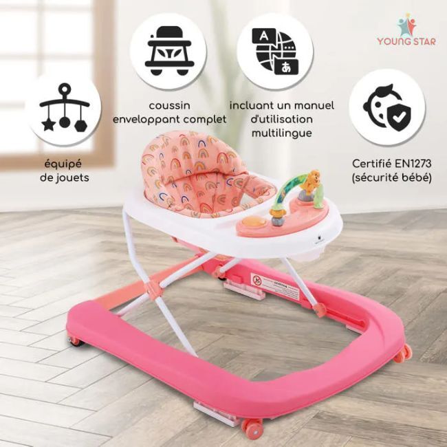 Livrenpoche : Trotteur YOUNGSTAR JuneBerry Delight - Rose - À partir de 6 mois - - Divers