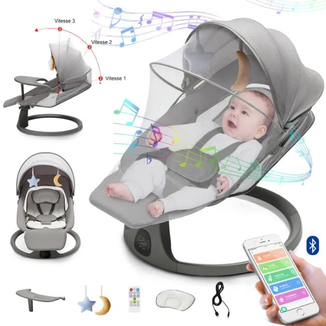 Livrenpoche : Balancelle Transat Bébé Électrique 3 en 1 avec Télécommande - - Divers