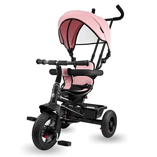 Livrenpoche : Hypermotion Tricycle Pour Enfants De 1 An À 20 Kg, Vélos Pour Enfants, 1 - 4 ans, vélo pour enfants avec guidon de poussée, tricycle, poignée pour les parents, tricycle rose - - Divers