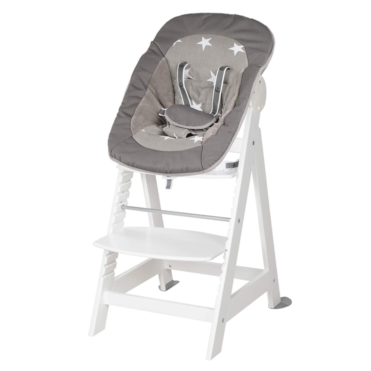 ROBA Chaise Haute Évolutive Born Up + Transat Little Stars - Blanc/gris - - Divers