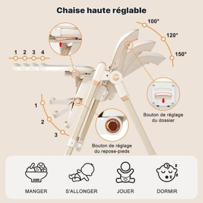 Chaise haute transat Magicfox - - Divers