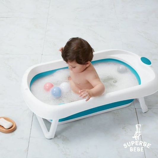 Livrenpoche : Baignoire bébé pliable - Thermomètre et coussin inclus -  - Divers