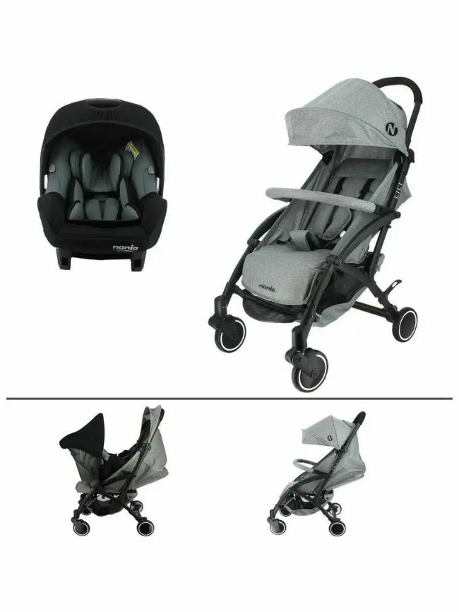 Livrenpoche : Poussette combinée 2 en 1 NANIA LILI 0-36 mois - Dossier réglable + Siege auto BEONE EVO R129 40-85 cm -  - Divers