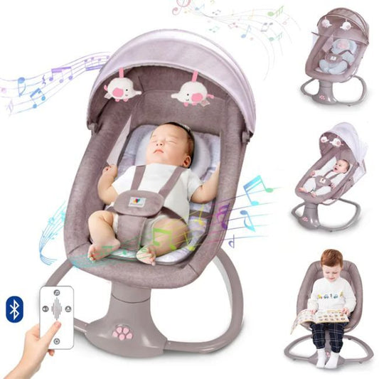 Balancelle Bébé Électrique 3 en 1 avec Télécommande ? Rose -  - Divers
