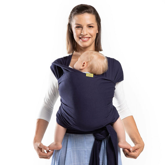 Livrenpoche : Écharpe De Portage Bébé, Navy Blue - Original écharpe porte bébé pour les nouveau - Nés et les enfants jusqu'à 15kg - Mains - Libres echarpe portage sling bébé Boba -  - Divers