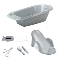 Thermobaby Pack Bain 1er Âge - Baignoire - Brosse - Peigne - Thermomètre - Mouche bébé - Transat de bain - Ciseaux pour bébé