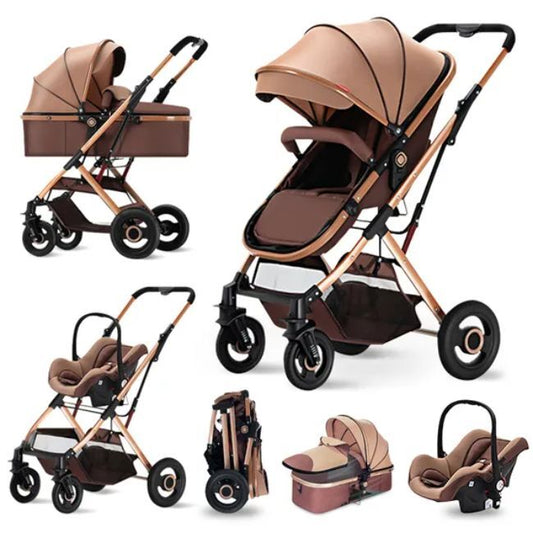 Livrenpoche : Poussette 3 en 1 bébé combinée Kitytety avec nacelle et siège auto -  - Divers