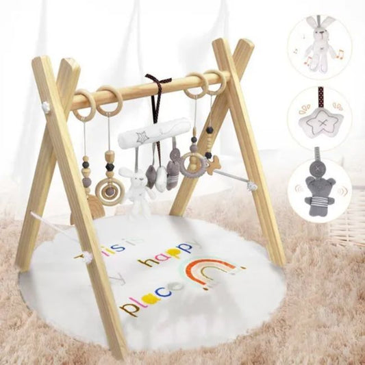 Livrenpoche : Tapis d'éveil et d'activités transportable en bois pour bébé -  - Divers