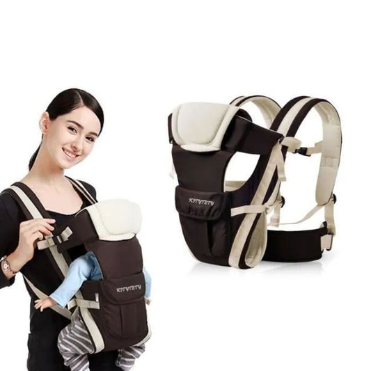 Porte-bébé Ergonomique 4 en 1 Sangle Multifonction Réglable 0- 24 Mois - Marron -  - Divers