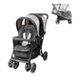 Bambisol poussette double, habillage pluie inclus, pliage facile - gris noir -  - Divers