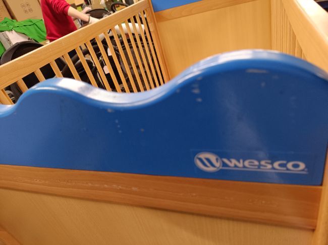 Lit De Crèche À Barreaux Vague Bleu- Wesco + matelas 120x60cm -  - Divers