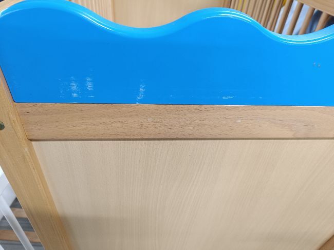 Lit De Crèche À Barreaux Vague Bleu- Wesco + matelas 120x60cm -  - Divers