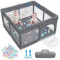 Parc Bébé pour enfants avec 30 boule - Parc De Jeux Lavable Pliable - 127 x 127 x 68cm Gris foncé -  - Divers