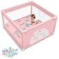 Parc bébé rose 90 x 90 cm avec 20 boules -  - Divers
