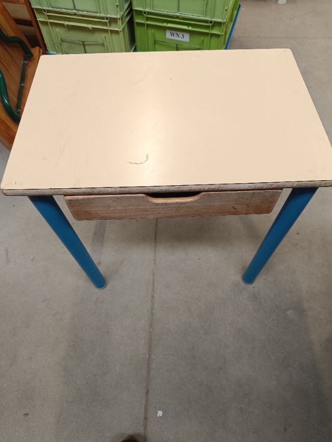 Table scolaire bureau bleu 60cm avec tiroir -  - Divers