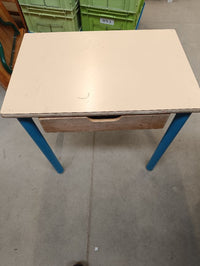 Table scolaire bureau bleu 60cm avec tiroir