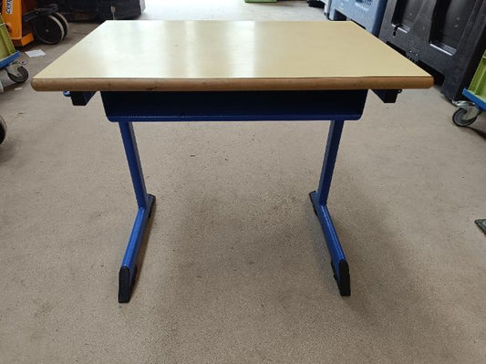 Table bleue bureau maternelle 55cm avec rangement -  - Divers