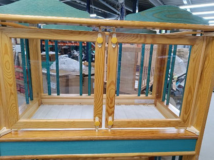 Lit double en bois 120 x 60 vert -  - Divers