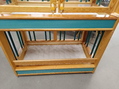 Lit double en bois 120 x 60 vert -  - Divers