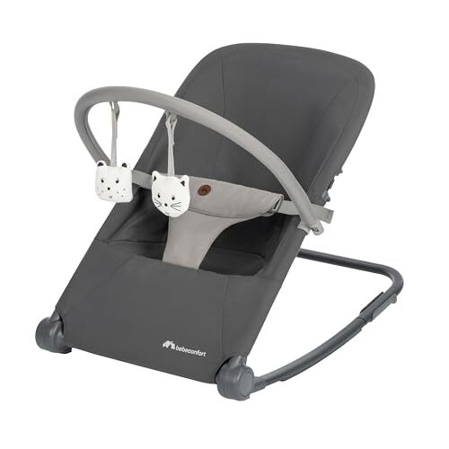 Bebeconfort aster, transat bébé, 02 ans, léger , pliable ultra compact, dossier réglable, arche de jeux amovible, harnais à 3 points, mode fixe, tinted graphite -  - Divers