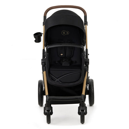 Kinderkraft MOOV 2 4en1 noir - vue frontale mode poussette avec harnais 5 points