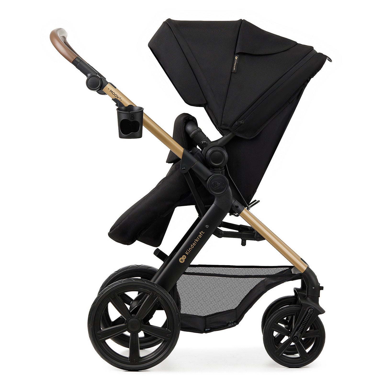 Kinderkraft MOOV 2 4en1 noir - mode poussette siège incliné vue latérale